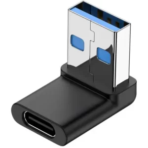 Кутовий адаптер OTG USB male - Type-C female USB3.0 3A 90 градусів