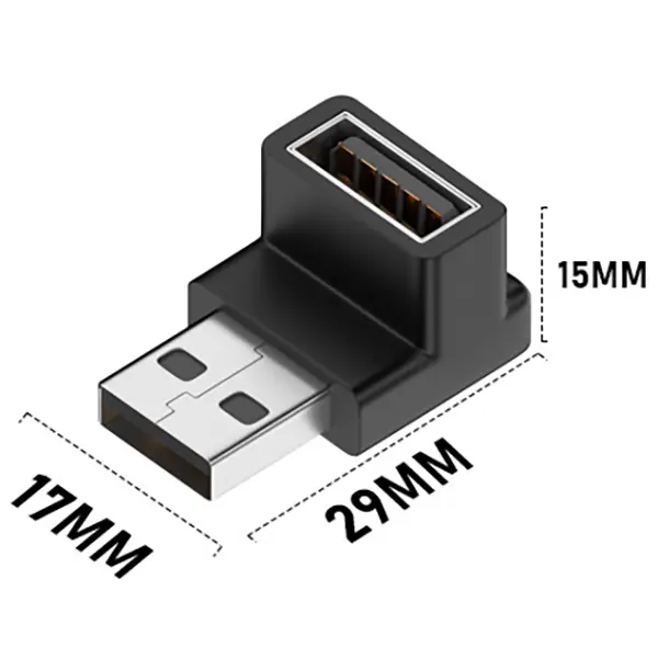 Кутовий адаптер USB 3.0 male-female 10Гбіт\с 3A 90 градусів